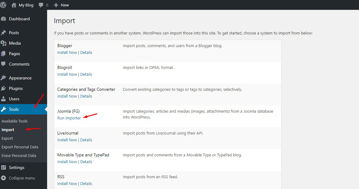 Cách chuyển website từ Joomla sang WordPress NHANH CHÓNG 5