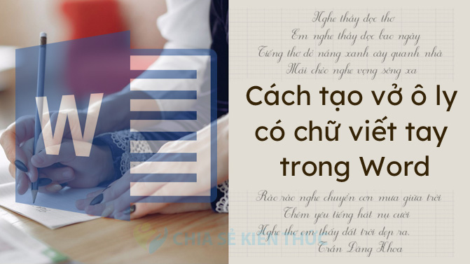 Cách tạo vở ô ly có chữ viết tay tiểu học trong Word