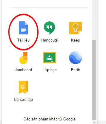 Mở Google Docs