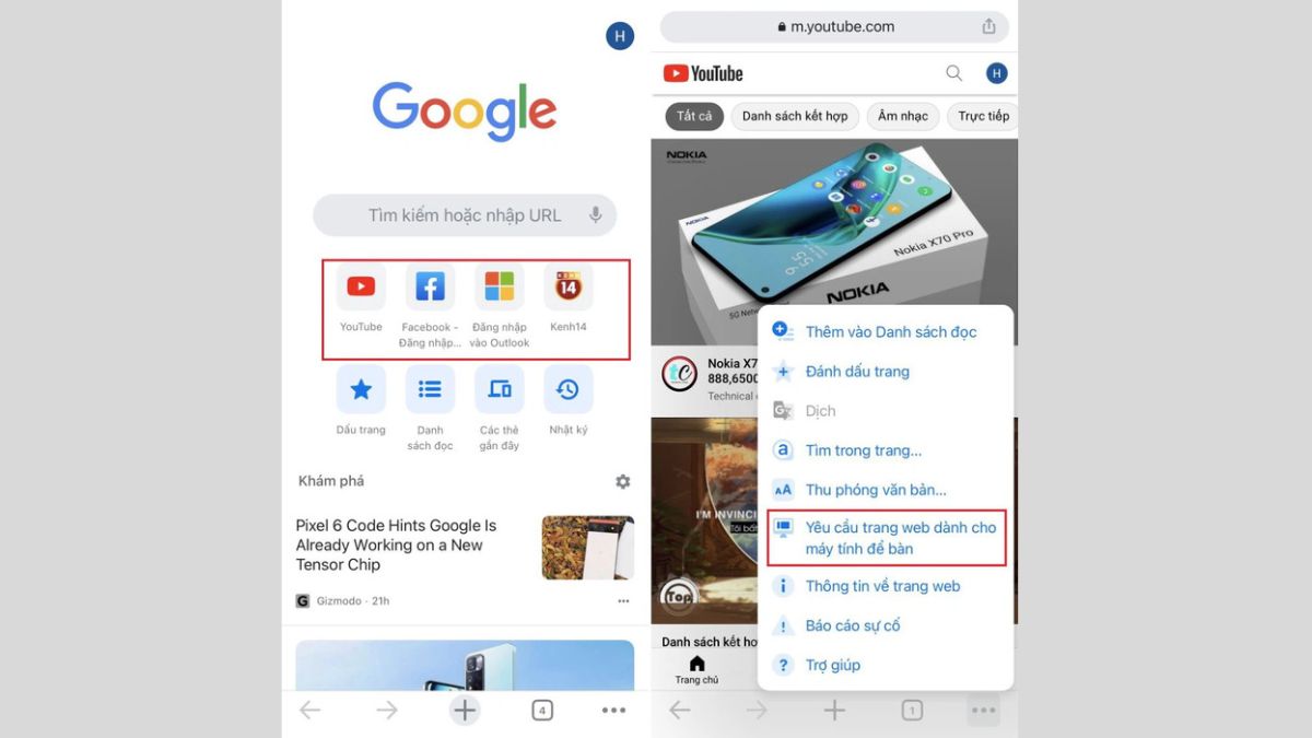 Cách dùng 2 Zalo trên iphone thông qua trình duyệt Google Chrome bước 2