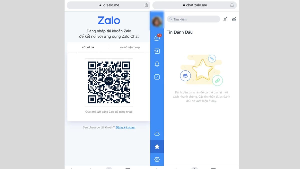 Cách dùng 2 Zalo trên iphone thông qua trình duyệt Google Chrome bước 4