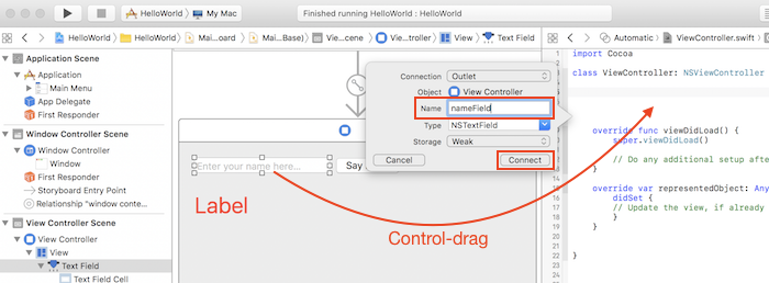 Hướng dẫn sử dụng Xcode cơ bản để lập trình ứng dụng iOS: Kết nối UI với code Hướng dẫn sử dụng Xcode cơ bản để lập trình ứng dụng iOS: Kết nối UI với code