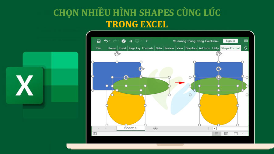 Hướng dẫn 5 cách chọn nhiều hình Shapes cùng lúc trong Excel