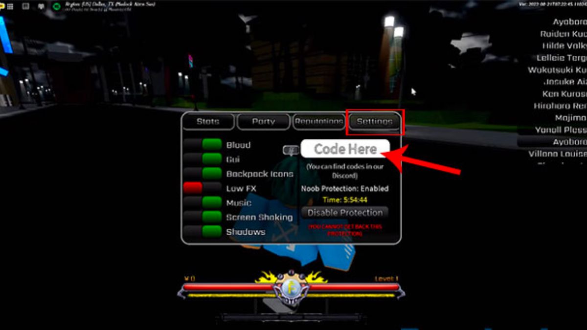 Hướng dẫn cách nhập code Peroxide Roblox - Bước 3