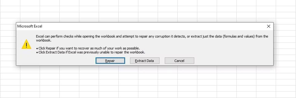 Sửa chữa file bằng Excel - Bước 7