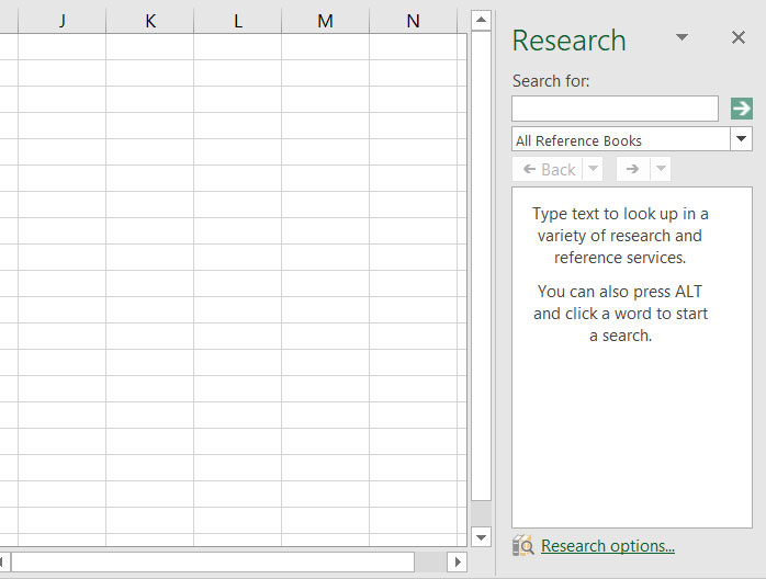Tính năng Research trong Excel là gì?