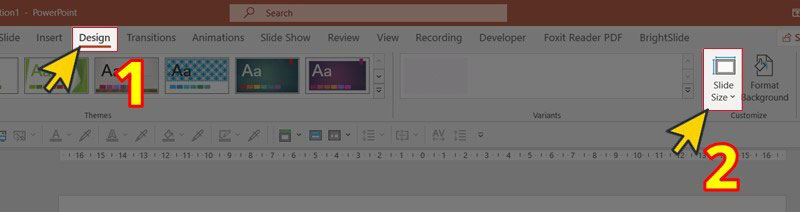 Hướng dẫn chỉnh tỉ lệ Slide PowerPoint - Bước 1