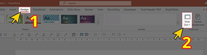 Hướng dẫn chỉnh kích thước Slide PowerPoint - Bước 1