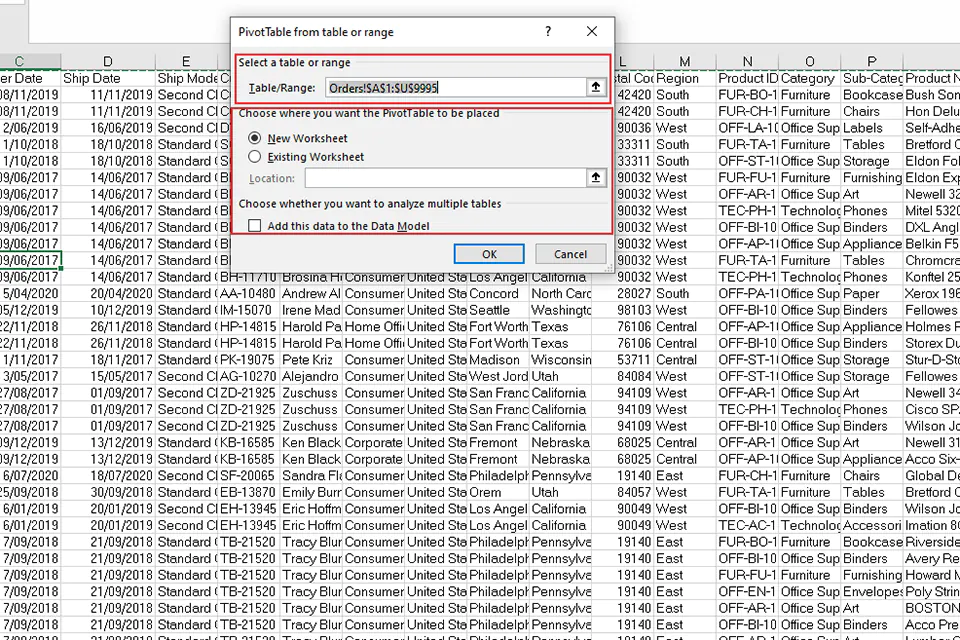 Hướng dẫn cách sử dụng Pivot Table để thống kê dữ liệu - Bước 2
