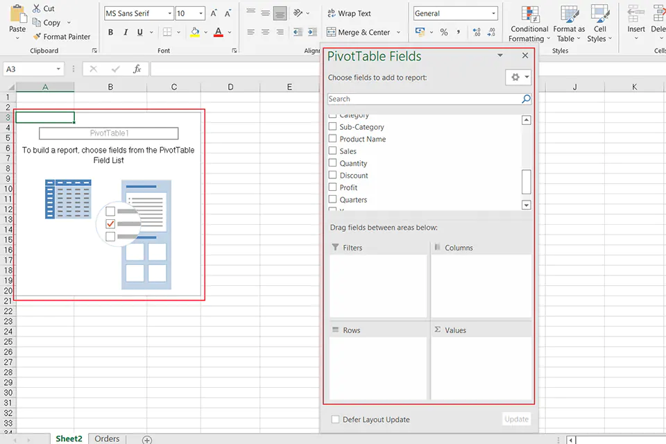 Hướng dẫn cách sử dụng Pivot Table để thống kê dữ liệu - Bước 3