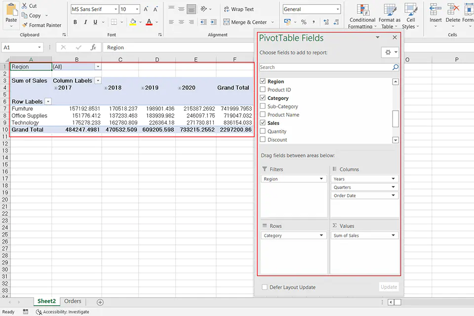 Hướng dẫn cách sử dụng Pivot Table để thống kê dữ liệu - Bước 4