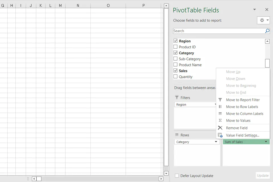 Hướng dẫn cách sử dụng Pivot Table để thống kê dữ liệu - Bước 6