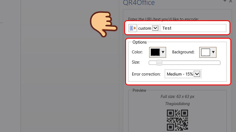 Cách tạo mã QR bằng Add-in - Bước 4