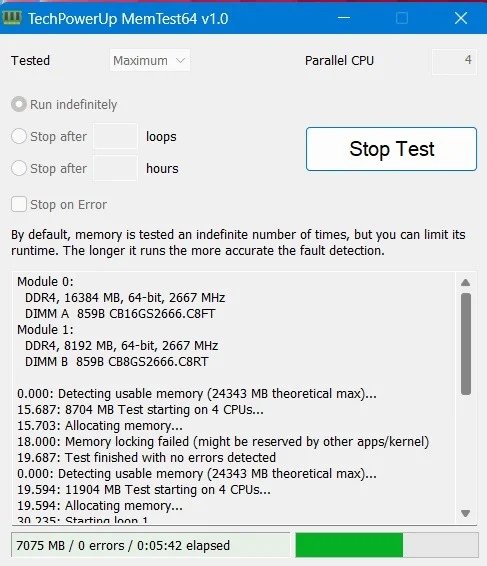 Kiểm tra hiệu suất RAM bằng công cụ đánh giá của bên thứ 3: MemTest64