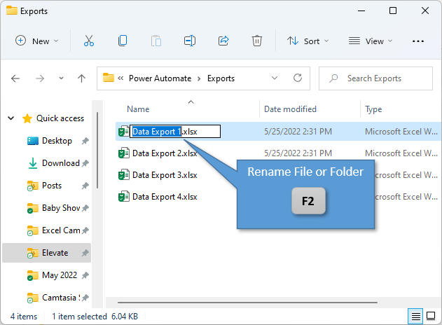 12 Phím tắt thao tác với Windows File Explorer cực nhanh - Đổi tên tệp hoặc thư mục