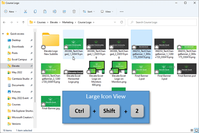 12 Phím tắt thao tác với Windows File Explorer cực nhanh - Thay đổi chế độ hiển thị 1