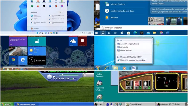 Nhìn lại thanh Taskbar từ những ngày đầu đơn sơ cho đến Windows 11 hiện đại