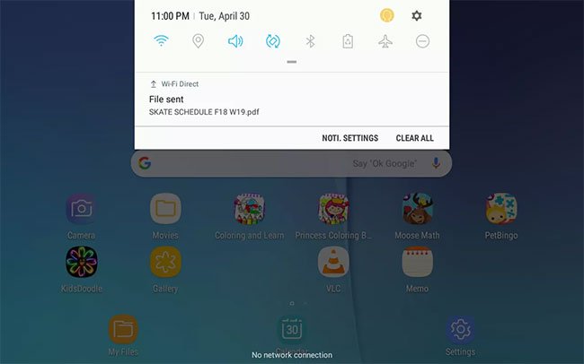 Một thông báo sẽ xuất hiện cho biết việc truyền file đã thành công Một thông báo sẽ xuất hiện cho biết việc truyền file đã thành công