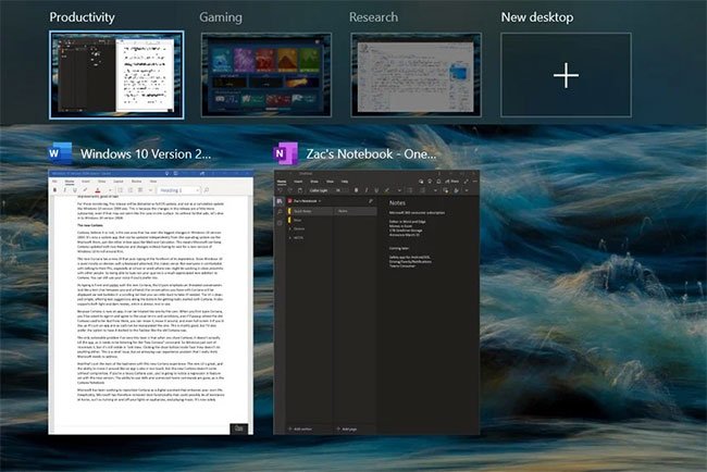Virtual Desktops là một trong những tính năng mà nhiều người sử dụng Virtual Desktops là một trong những tính năng mà nhiều người sử dụng