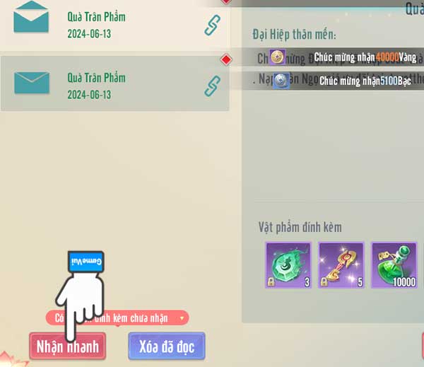 Cách nhập và redeem code Tuyệt Thế Trảm Yêu Ký - Bước 6