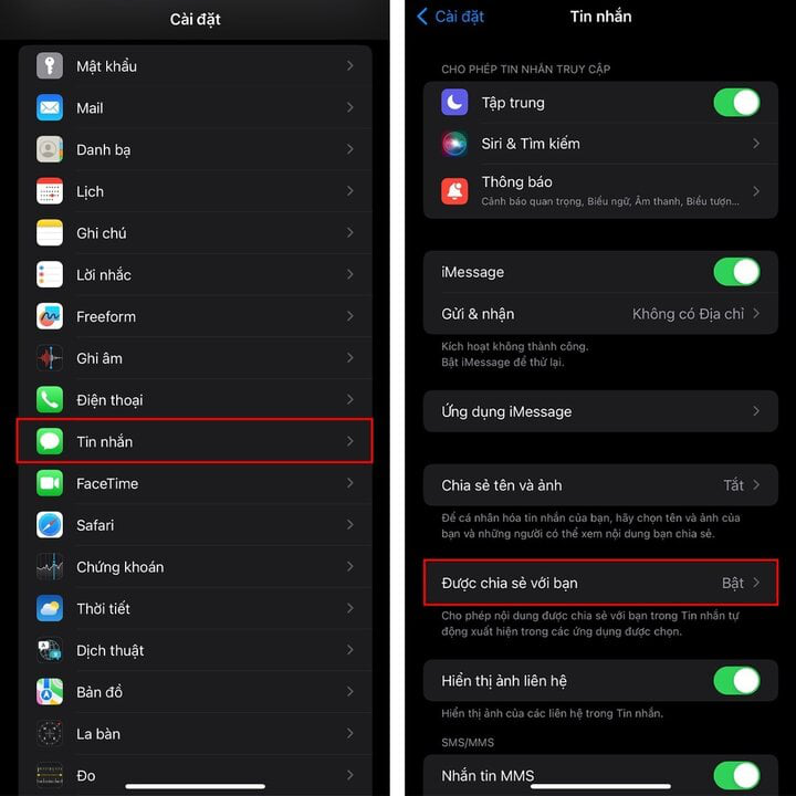 Cách chặn lưu ảnh iMessage vào album qua Cài đặt - Bước 1