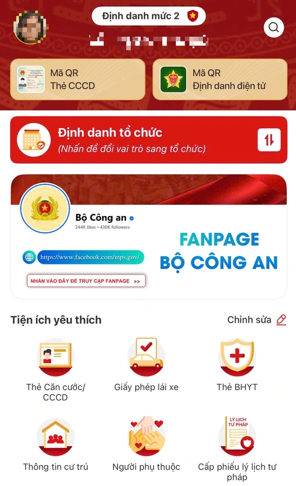 Cách đăng ký thông tin người phụ thuộc trên VNeID - Bước 1