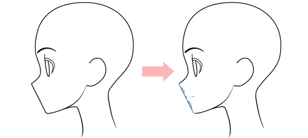 Các bước vẽ đầu và khuôn mặt nhân vật nữ anime - Bước 5.2