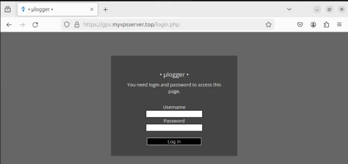 Chạy Ulogger lần đầu tiên - Màn hình đăng nhập