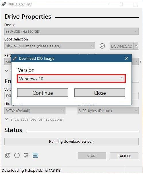 Tải image ISO cho Windows 10 trực tiếp thông qua Rufus