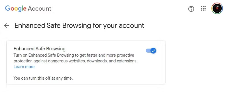 Sử dụng tính năng Enhanced Safe Browsing của Chrome và lướt web an toàn