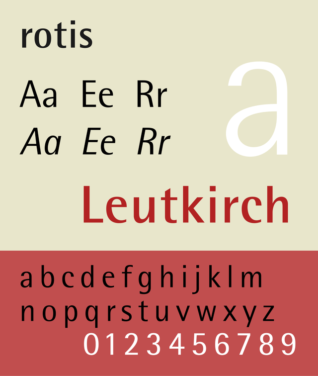Font Rotis - Ảnh: Internet.