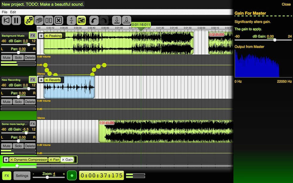 Công cụ chỉnh sửa âm thanh online miễn phí Beautiful Audio Editor