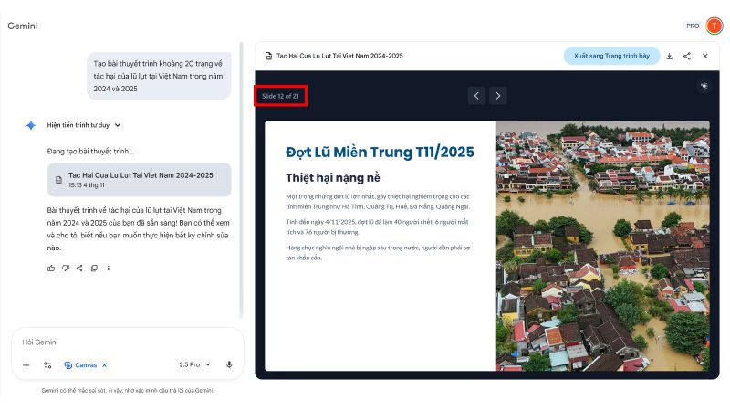 Trải nghiệm tạo slide tự động với Canvas trong Gemini - 4