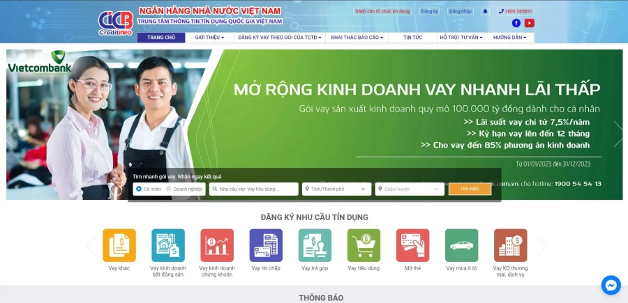 Tra cứu thông tin nợ xấu trực tuyến qua trang web của CIC